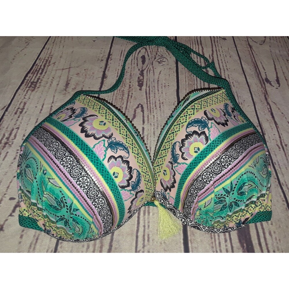 Shade & Shore Multi Print Padded Bikini Top Size 36D
